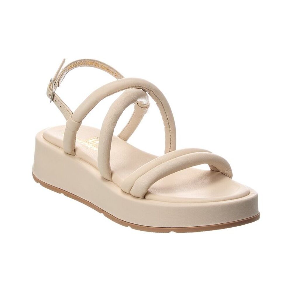 La Canadienne Abi Leather Platform Sandal, White